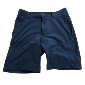 Under Armour Mens Navy Blue Golf Shorts Size 34 Performance Flat Front HeatGear